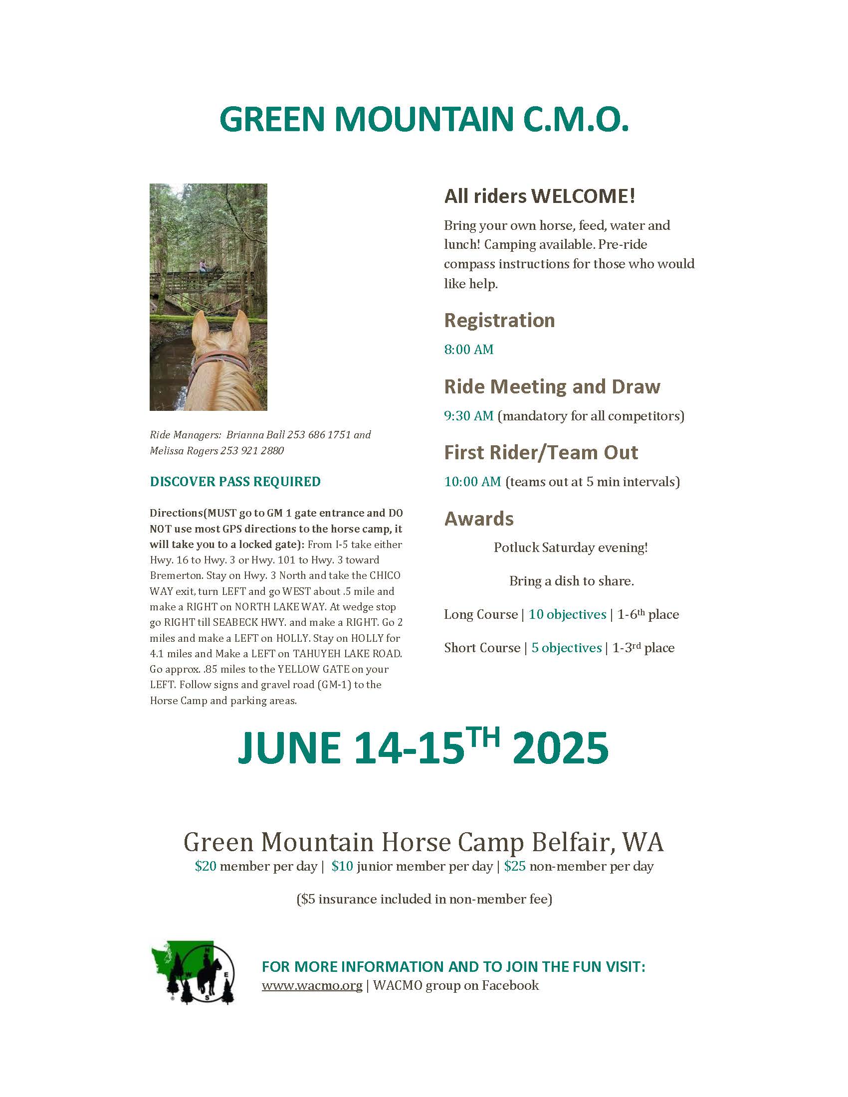 June 14-15, 2025 Green Mountain, Belfair, WA