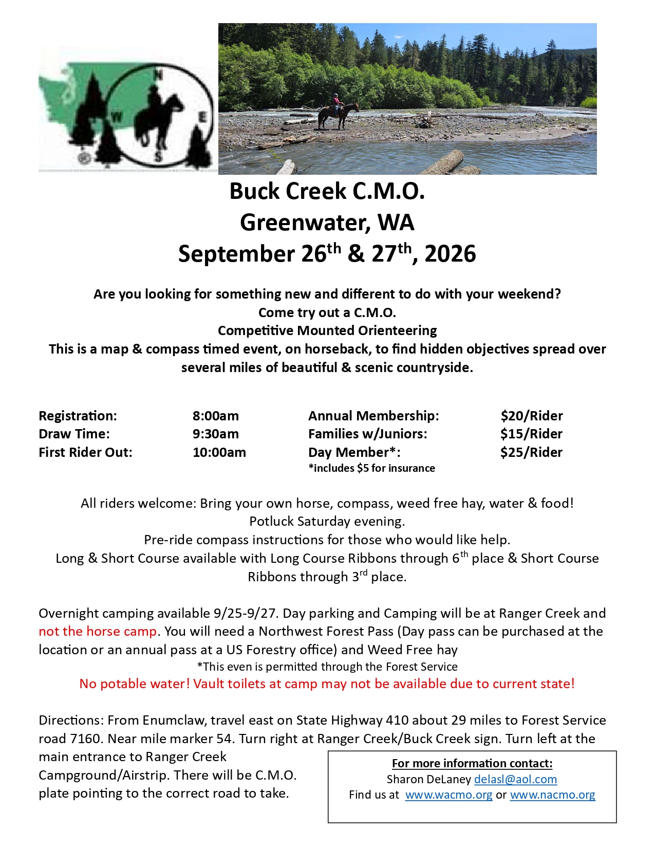 Sep 26-27, 2026 Buck Creek, WA