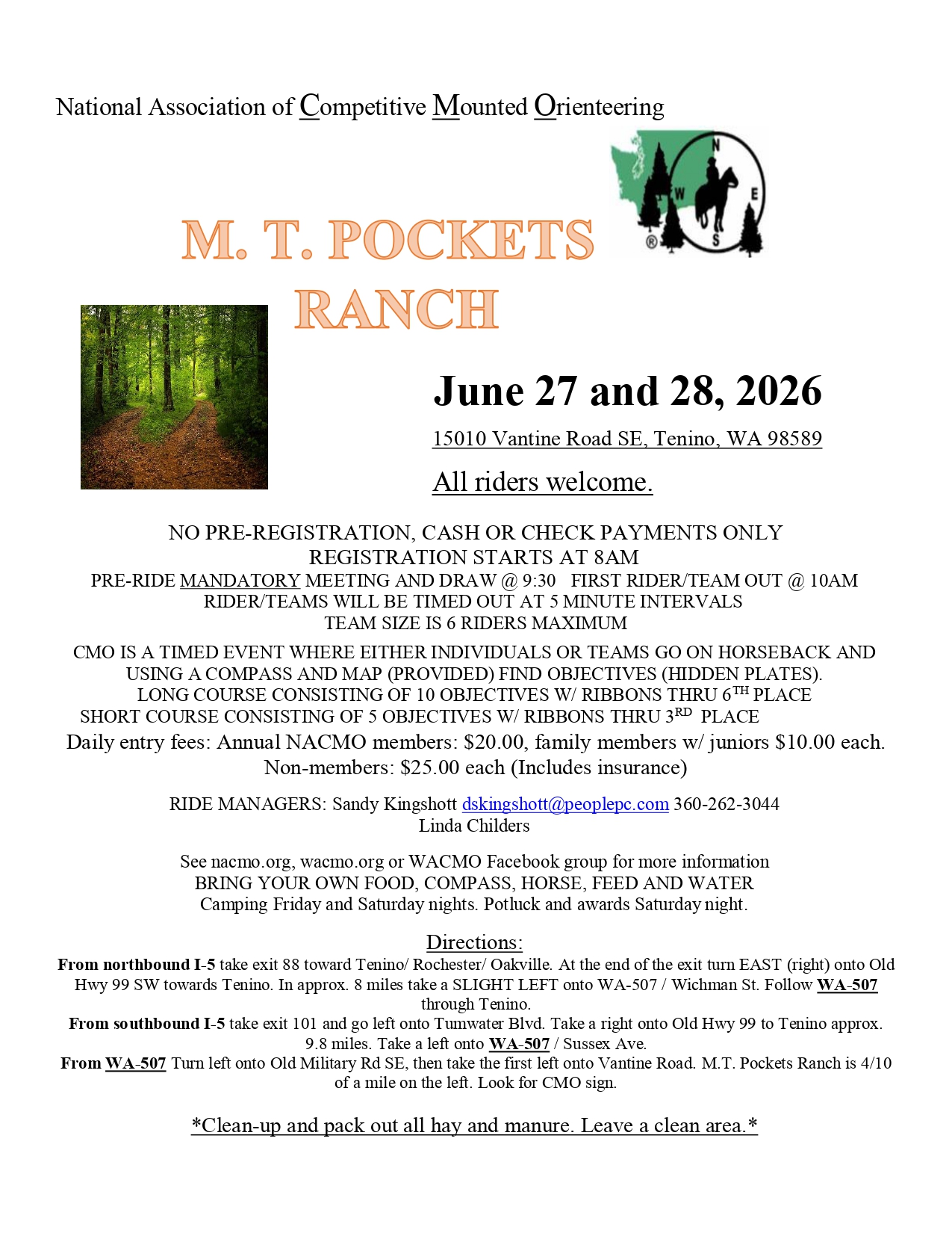 June 27-28, 2026 MT Pockets, Tenino, WA